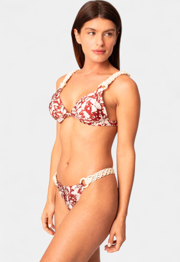 AB Beachwear Baly Bikini Macramé Red