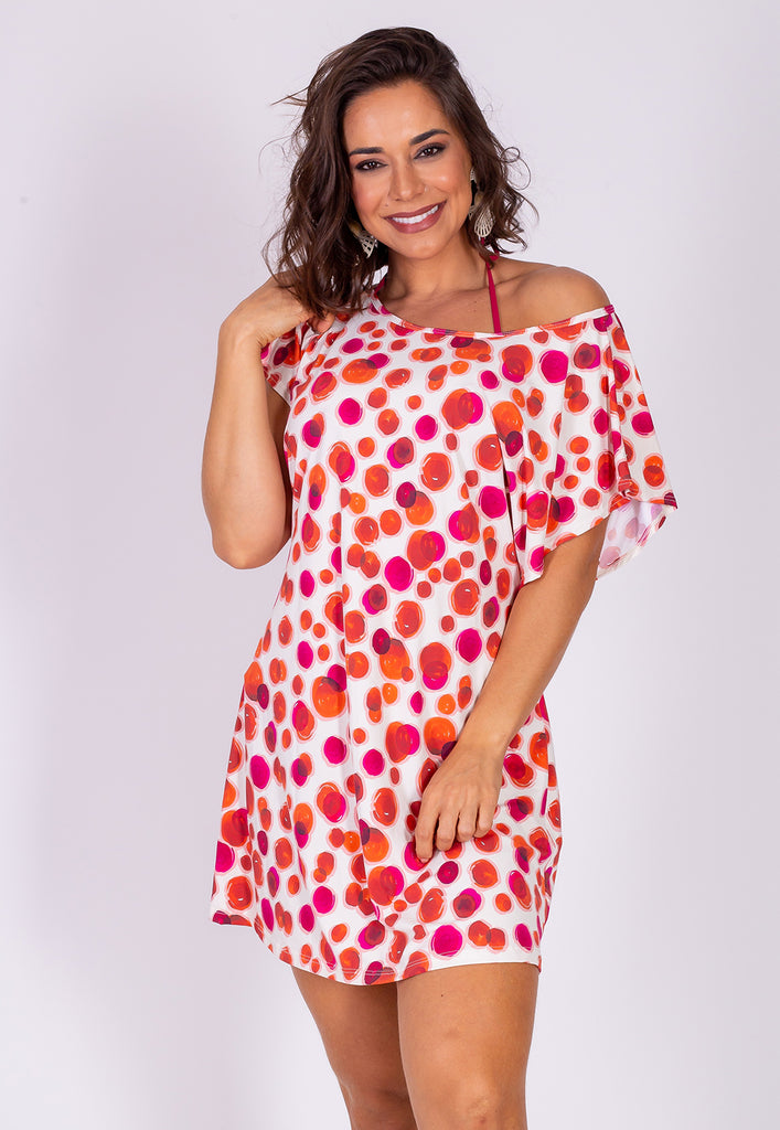 AB Beachwear Bio Cover Up Ipanema Red Print