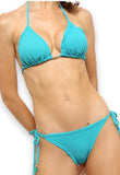 Aqua Jacquard Triangle Top Bikini