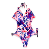 Flamingo Print Monkini Swimsuit