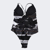 AB Beachwear Swimsuit Black Tie Dye Cut-Out