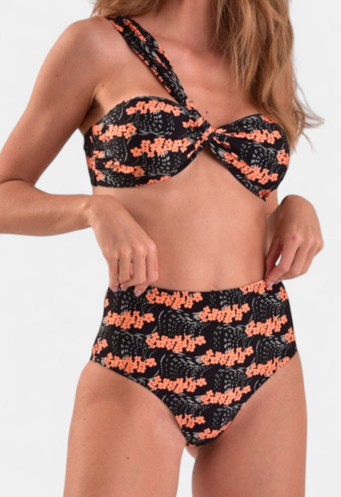 AB Beachwear Baly Bikini Hot Pant Flower Black