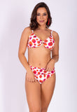 AB Beachwear Bio Bikini Halter Pipa Red Print