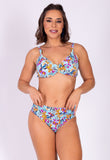 AB Beachwear Bio Bikini Halter Pipa Floral Blue Print