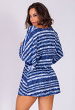 AB Beachwear Bio Cover Up Kaftan Copacabana Tie Dye Blue Print