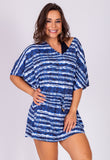 AB Beachwear Bio Cover Up Kaftan Copacabana Tie Dye Blue Print