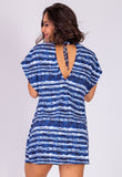 AB Beachwear Bio Cover Up Ipanema Tie Dye Blue Print