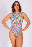 AB Beachwear Bio Swimsuit Riviera Floral Blue Print