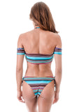 Geometric Print Off-the-Shoulder Bikini