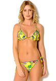 Yellow Floral Triangle Top Bikini